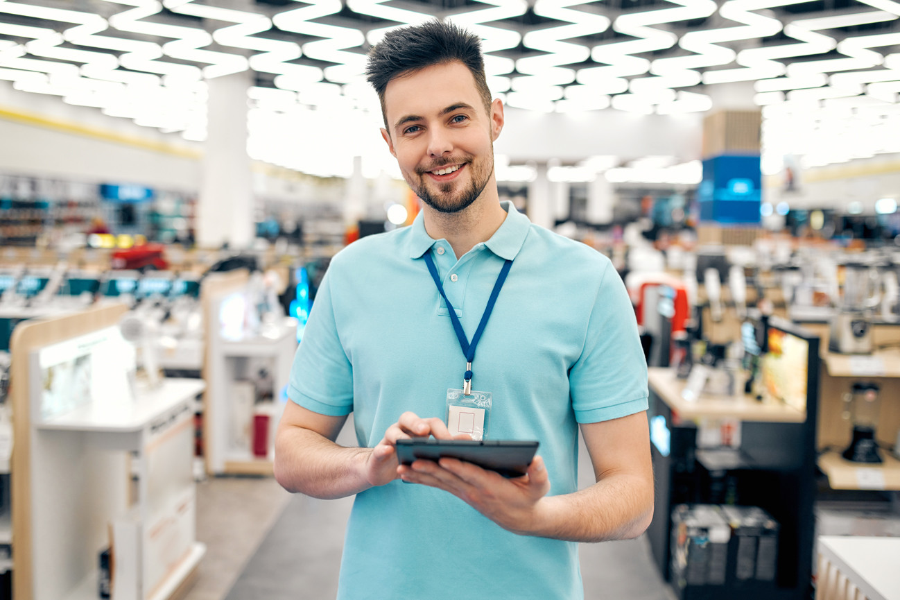 Technik-Profi Verkäufer Sinnbild